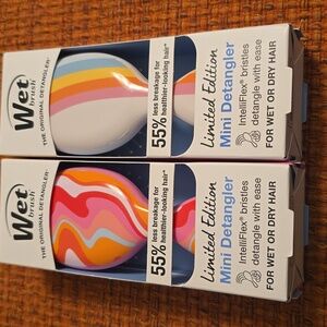 WET BRUSH BRAND ORIGINAL MULTI COLORS MINI DETANGLER BRUSHES BUNDLE OF 2